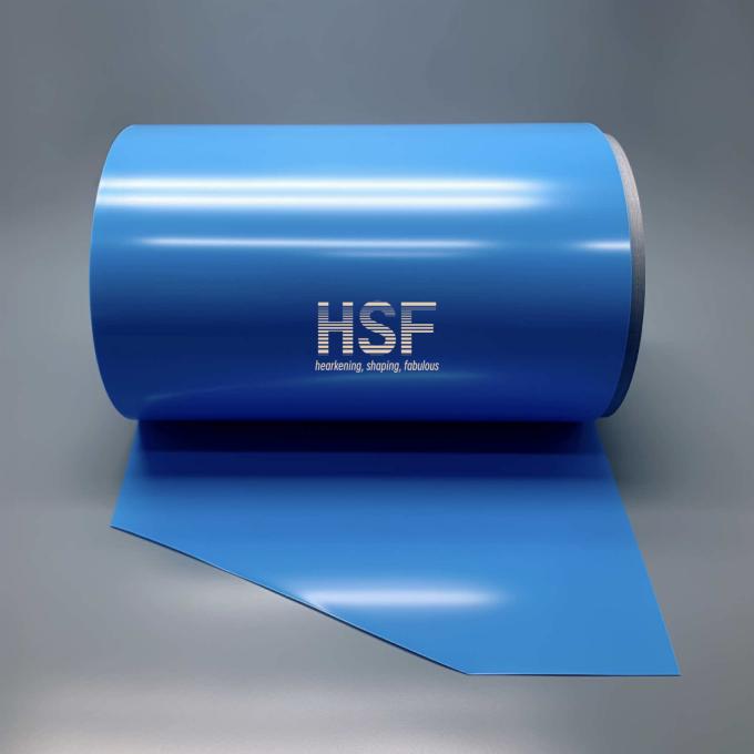 Close-up view of 75Î¼m Translucent Blue MOPP Film texture and quality