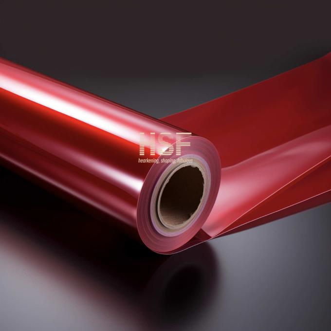 23Î¼m Translucent Red PET Anti Static Stretch Film product sample