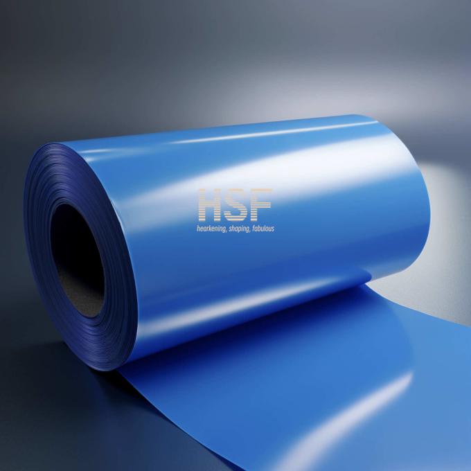 50Î¼m Blue Monoaxially Oriented Polyethylene Film sample showing color and texture