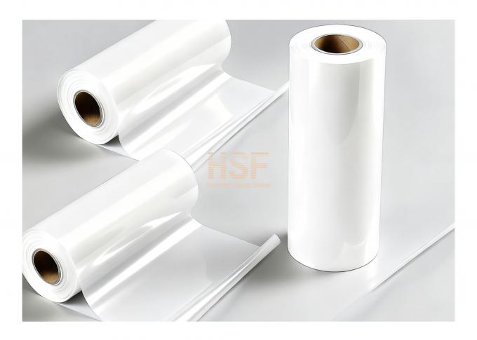 Close-up view of 60Î¼m White CPE Film demonstrating excellent flexibility and surface quality