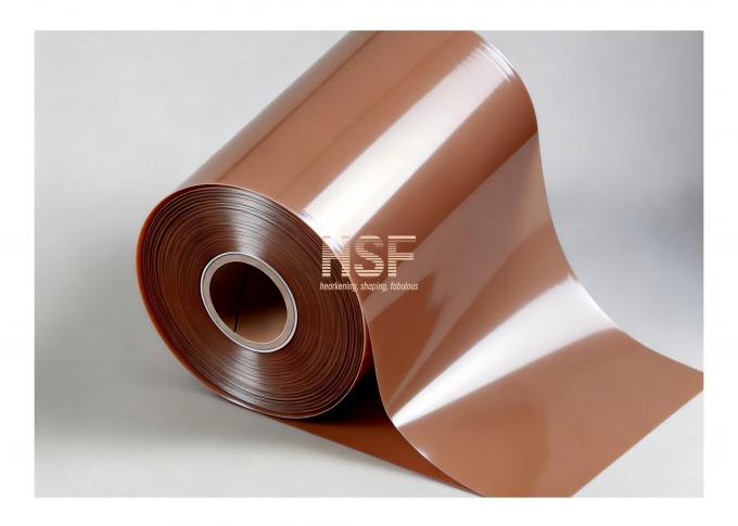 80Î¼m Brown CPE Base Film product sample showing uniform color and smooth surface